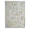 WALL DECOR METAL 10″X14″ GOLD/WHT “ALL IS CALM & BRIGHT”