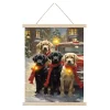 WALL SCROLL 12″x15.5″ DOGS 3PCS LED