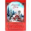 WATER GLOBE BOOK 7.5″X5.125″X2.75″ SNOWMAN & BARN SCENE W/ LED B/O
