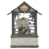 WATER GLOBE HOLY FAMILY & ANGEL 8.25″ W/ GLITTER SPINNER, LED LIGHT, B/O