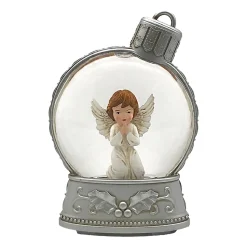 WATER GLOBE PRAYING ANGEL 5.5″ W/ GLITTER, LED, B/O