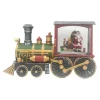 WATER GLOBE SANTA ON A TRAIN 12.5″X7″ W/ GLITTER SPINNER, LED LIGHT, B/O, LED LIGHT, B/O