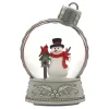WATER GLOBE SNOWMAN & CARDINAL 5.5″ W/ GLITTER, LED, B/O