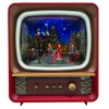 WATER GLOBE TV AUTO SPINNER WITH MUSICAL CAROLERS IN SWIRL GLITTER LED 8.5″ X 10″