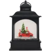 WATER LANTERN BLACK 8″ RED TRUCK SCENE W/ SWIRL GLITTER, LED B/O