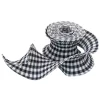WIRED CRINKLE RIBBON 4.7″ X 5YDS BLACK/ WHITE PLAID