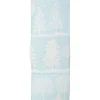 WIRED RIBBON 2.5″X10 YDS BLUE ICE W/ WHITE TREE PRINT
