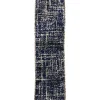 WIRED RIBBON 2.5″X10 YDS BLUE NAVY W/ GOLD CRISS-CROSS DESIGN