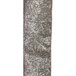 WIRED RIBBON 2.5″x10 YDS. CHAMPANGE W/ GLITTER