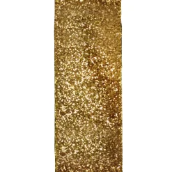 WIRED RIBBON 2.5″x10 YDS. GOLD W/ GLITTER