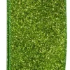 WIRED RIBBON 2.5″X10 YDS GREEN GLITTER
