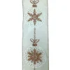 WIRED RIBBON 2.5″X10 YDS IVORY W/ GOLD SNOWFLAKES IN BALL