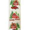 WIRED RIBBON 2.5″X10 YDS NATURAL W/RED BARN & TRUCK
