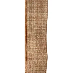 WIRED RIBBON 2.5″x10 YDS. NATURAL/WHITE W/ FAUX BURLAP
