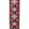 WIRED RIBBON 2.5″X10 YDS RED/ BLACK CHECK PLAID W/ WHITESNOWFLAKES