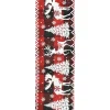 WIRED RIBBON 2.5″X10 YDS RED/ BLACK CHEPLAID W/ TREE, DEER, SNOWFLAKE