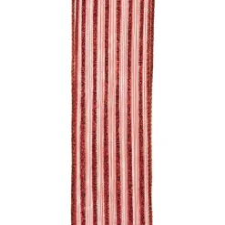 WIRED RIBBON 2.5″X10 YDS RED SHEER W/ RED GLITTER