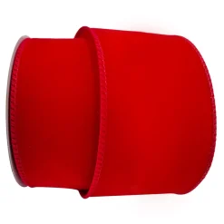WIRED RIBBON 2.5″x10 YDS. RED VELVET