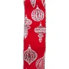 WIRED RIBBON 2.5″X10 YDS RED W/ WHITE FINIALS