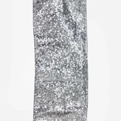 WIRED RIBBON 2.5″x10 YDS. SILVER W/ GLITTER