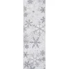 WIRED RIBBON 2.5X10YDS WHITE W/ SILVER SNOWFLAKES