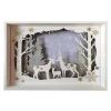 WOODEN FRAME DECORE13″X9″ WHITE DEER DESIGN