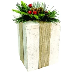 WOODEN GIFT BOX 3.5″x4.5″ WITH RUSTIC | BURLAP DECORATION