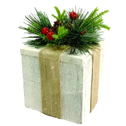WOODEN GIFT BOX 3.5″x6″ WITH RUSTIC | BURLAP DECORATION