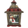 WOODEN LANTERN 11″H W/SNOWMAN DESIGN 7″X7″X11″