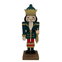 WOODEN NUTCRACKER STANDING 7″ GREEN COAT