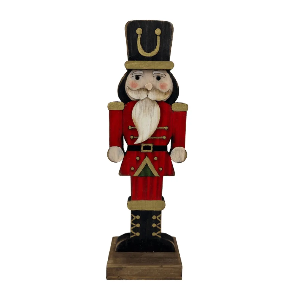 WOODEN NUTCRACKER STANDING 7″ RED COAT