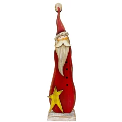WOODEN SANTA STANDING W/BASE 4″X2″X15″