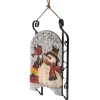 WOODEN SNOWMAN 17″ ON SLEIGH W/ TIN LOOK