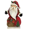 WOODEN TRADITIONAL SANTA STAND 12.5″ W/TREE & PRESENTS