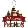 WOODEN WALL DECOR SNOWMAN 9.5″ W/”WELCOME FRIENDS”