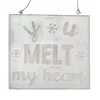WOODEN WALL DECOR “YOU MELT MY HEART” 6.5″x6.5″ NATURAL/WHITEWASHED