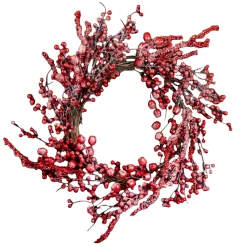 WREATH BERRY 24″ RED MIXED BERRY FROSTED