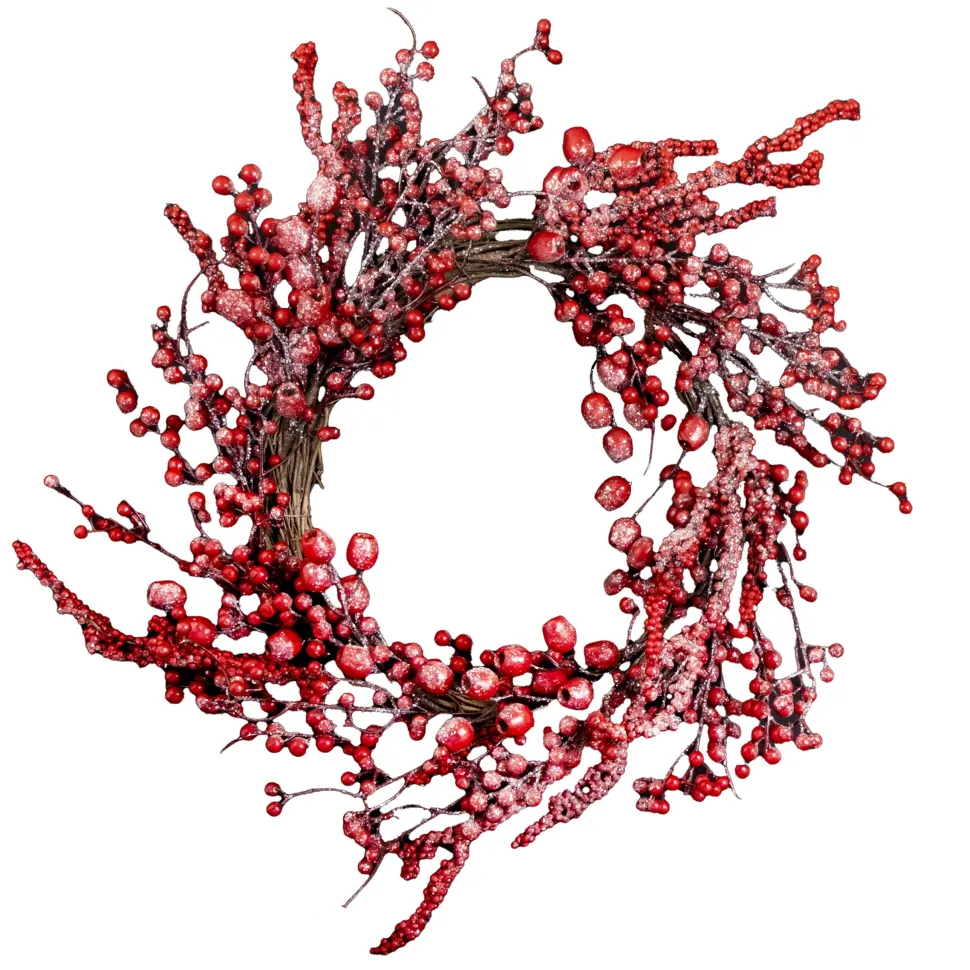 WREATH BERRY 24″ RED MIXED BERRY FROSTED