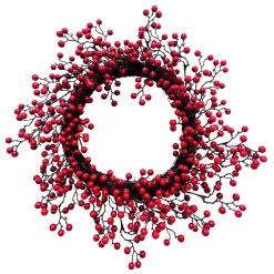 WREATH BERRY 22″ SHINY RED