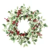 WREATH GRN 22″ HOLLY LEAF W/RED BERRY