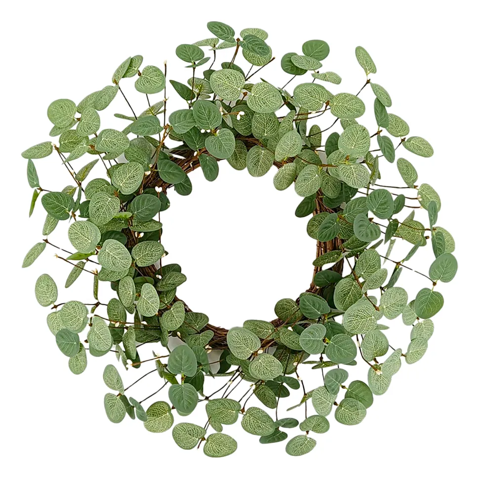 WREATH MIXED LEAVES 22″ W/ EUCALYPTUS