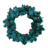 WREATH NAT PVC PINE 18″ 60 TIPS W/ RED BERRIES