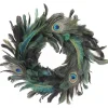 WREATH PEACOCK FEATHERS 15″